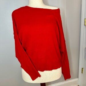 Evereve Jessie Red Off-the-Shoulder Pullover